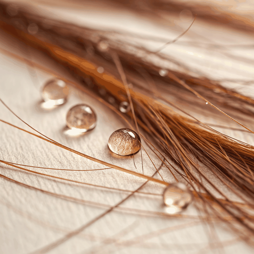 Extreme close-up of creamy blonde hair texture